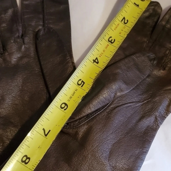 Vintage Brown Mid‎ Length leather gloves 6.34 - Picture 5 of 13